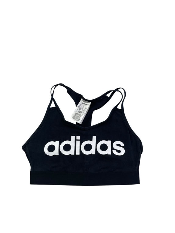 ADIDAS SPORTS BRA MINIMAL BLACK WOMEN PRE OWNED S