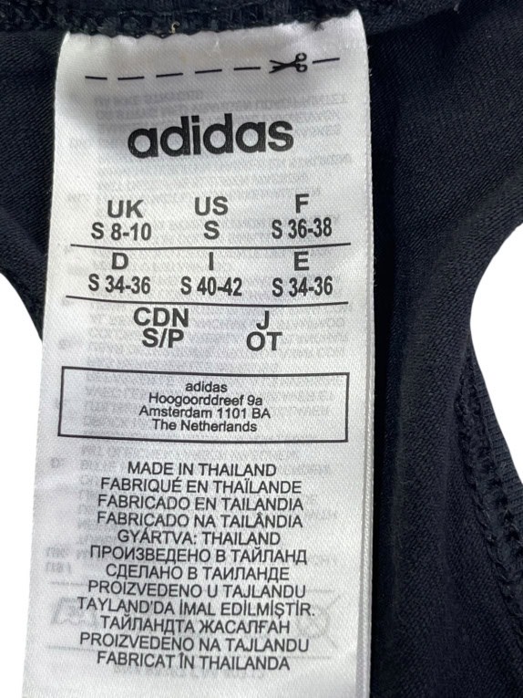 ADIDAS SPORTS BRA MINIMAL BLACK WOMEN PRE OWNED S