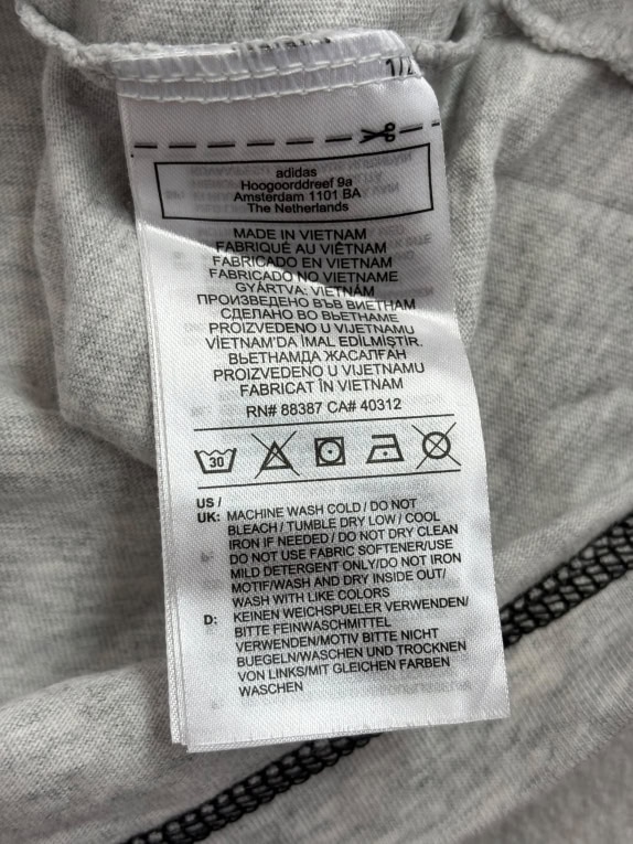 ADIDAS T-SHIRT 3-STRIPES GREY UNISEX S