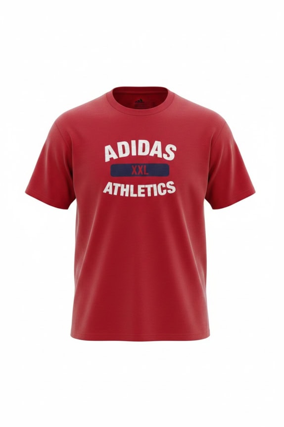 ADIDAS T SHIRT ATHLETICS RED MEN L pre-owned