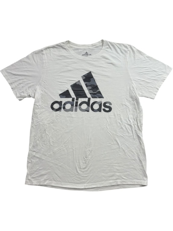 ADIDAS T-SHIRT BIG LOGO CAMO BIANCO UNISEX LARGE