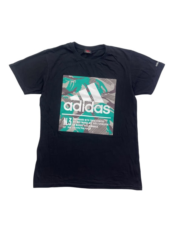 ADIDAS T-SHIRT BIG LOGO STREETWEAR ΜΑΥΡΟ UNISEX M