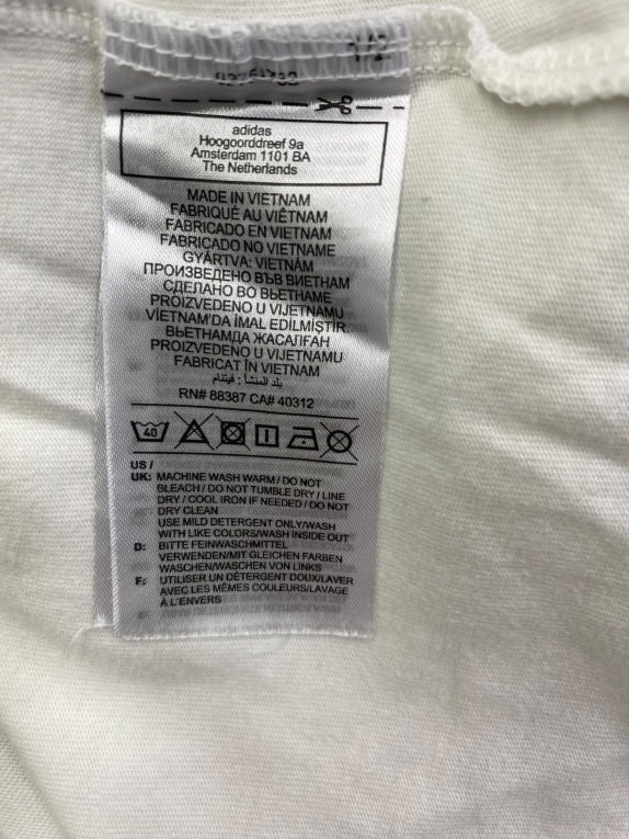 ADIDAS T-SHIRT CASUAL LOGO WHITE MENS M