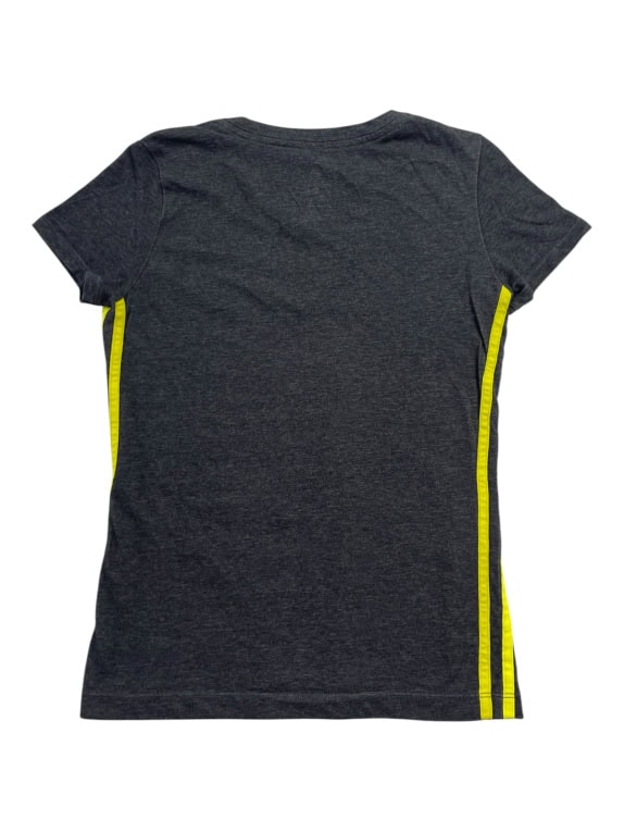 ADIDAS T-SHIRT CLIMALITE ΜΕ ΛΑΙΜΟΚΟΨΗ V ΛΟΓΟΤΥΠΟ ΓΚΡΙ/ΚΙΤΡΙΝΟ ΓΥΝΑΙΚΕΙΟ S