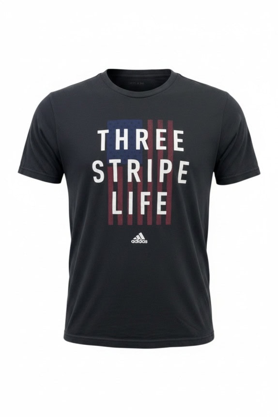ADIDAS T SHIRT GRAPHIC BLACK MEN PRE OWNED M