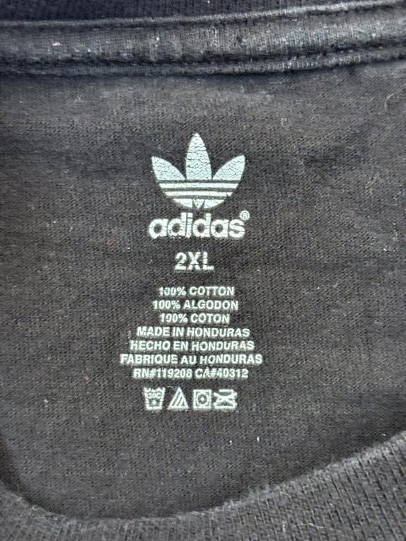 ADIDAS T SHIRT GRAPHIC SPORTSWEAR FADED BLACK MEN PRE OWNED XXL