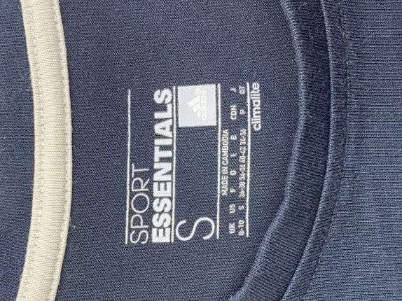 ADIDAS T SHIRT SPORT ESSENTIALS NAVY WOMEN PRE OWNED S