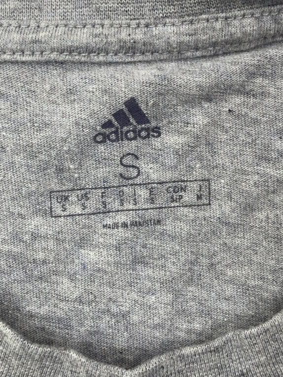 ADIDAS T SHIRT SPORTSWEAR GREY MENS PRE OWNED S