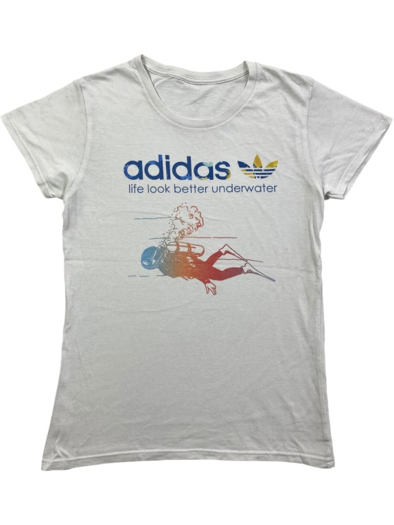 ADIDAS T-SHIRT VINTAGE LIFE LOOK BETTER UNDERWATER ΛΕΥΚΟ ΓΥΝΑΙΚΕΙΟ S