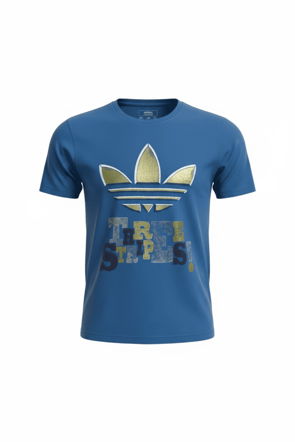ADIDAS T-SHIRT VINTAGE CON LOGO TREFOIL BLU DA UOMO S