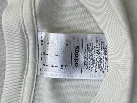 ADIDAS TEE MINIMAL CREAM MEN PRE OWNED S