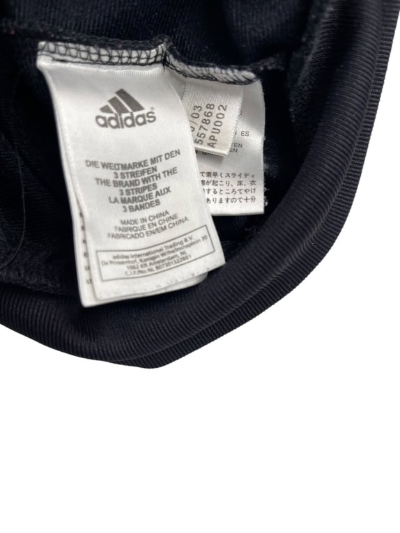 Adidas giacca sportiva nera con righe zip-up unisex M