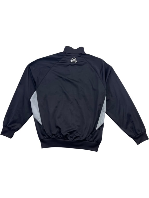 Adidas giacca sportiva nera con righe zip-up unisex M
