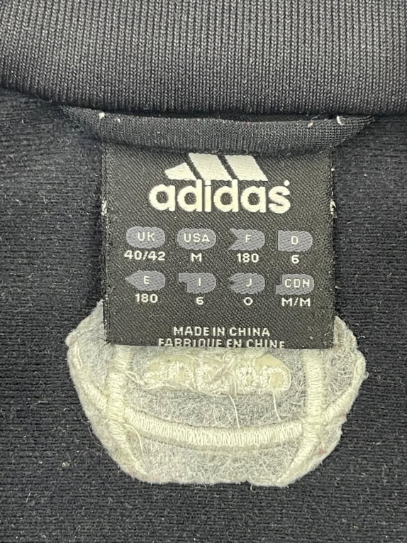 Adidas giacca sportiva nera con righe zip-up unisex M