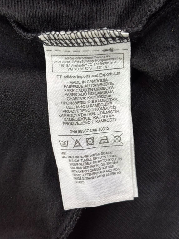 ADIDAS TRACK JACKET SPORTSWEAR ΜΑΥΡΟ ΑΝΤΡΙΚΟ PRE OWNED XXL