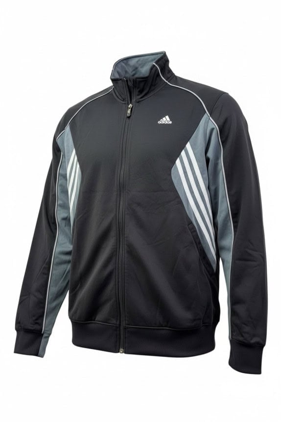 ADIDAS 90s TRACK JACKET SPORTSWEAR ΜΑΥΡΟ ΓΚΡΙ ΑΝΤΡΙΚΟ PRE OWNED M