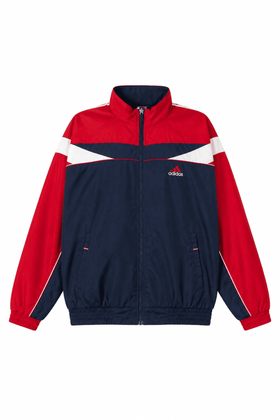 1990s ADIDAS TRACK JACKET SPORTSWEAR NAVY RED MEN PRE OWNED L