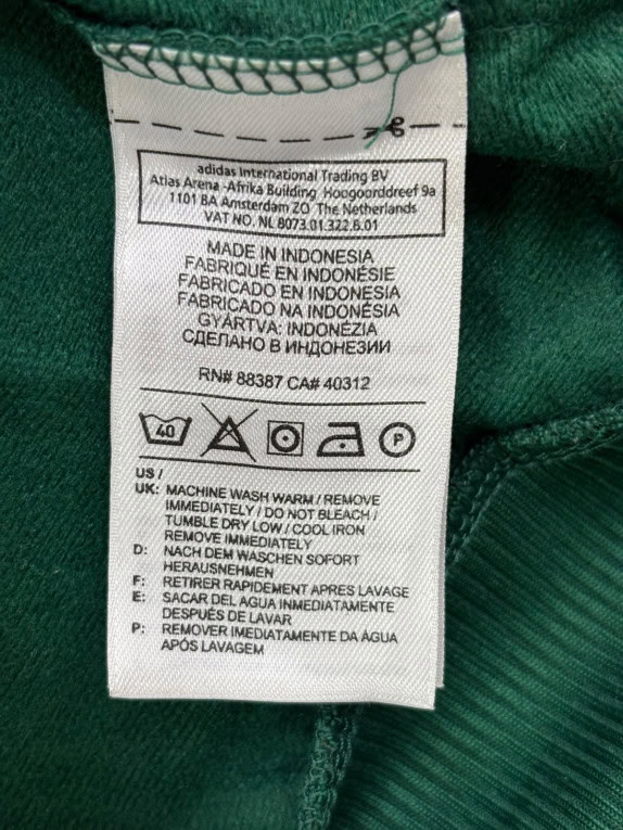 ADIDAS TRACK JACKET SPORTSWEAR VERDE UNISEX PRE OWNED