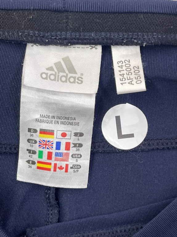 ADIDAS TRACK PANTS SPORTSWEAR NAVY WOMENS PRE OWNED L