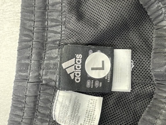 ADIDAS TRACK PANTS SPORTY BLACK MEN PRE OWNED L