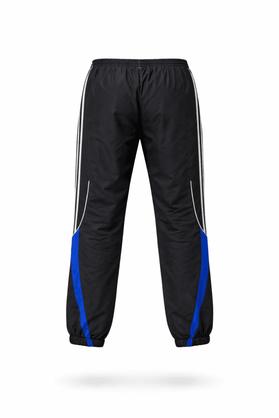 ADIDAS TRACK PANTS SPORTY BLACK MEN PRE OWNED L