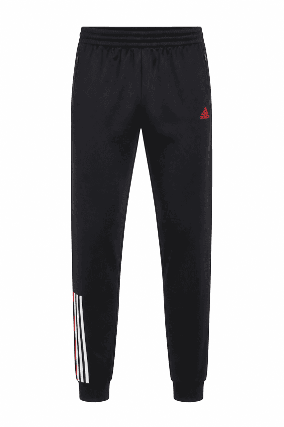 ADIDAS TRACK PANTS SPORTY BLACK MEN PRE OWNED M