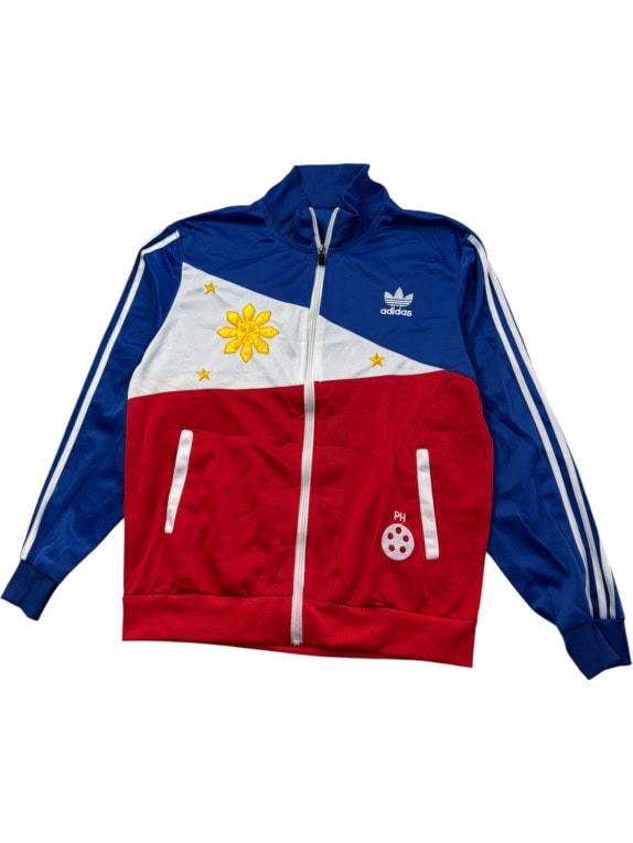 ADIDAS ΖΑΚΕΤΑ ΦΟΡΜΑΣ RETRO SPORTSWEAR ΜΠΛΕ ΚΟΚΚΙΝΟ ΛΕΥΚΟ ΑΝΤΡΙΚΟ PRE OWNED L