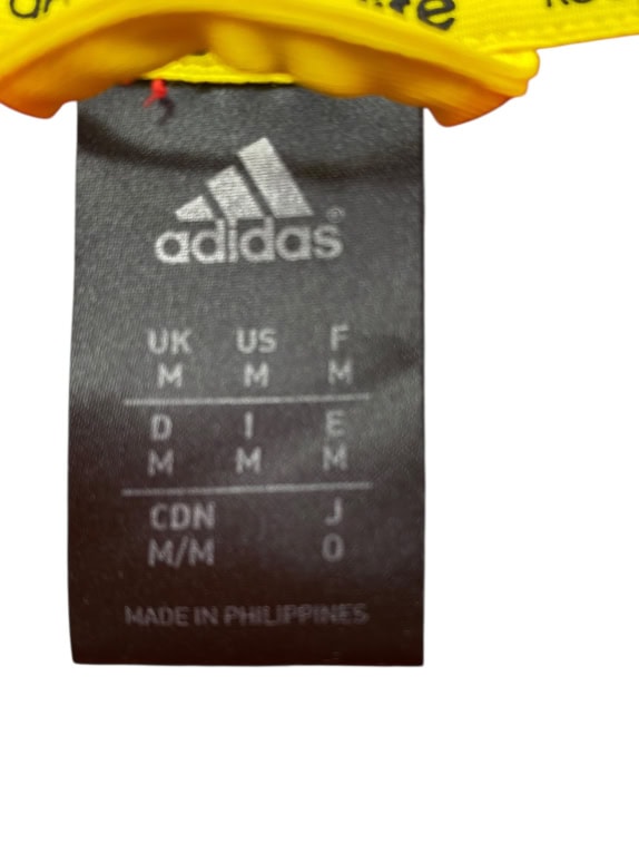 ADIDAS felpa con cappuccio rossa con dettagli gialli da uomo M