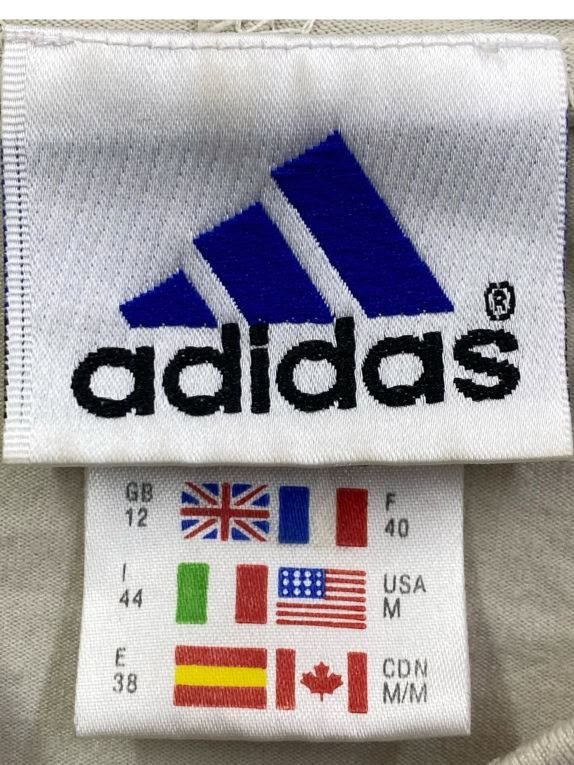 ADIDAS ZIP-UP HOODIE EMBROIDERED LOGO BEIGE UNISEX S