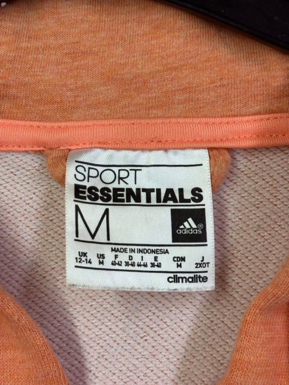 ADIDAS FELPA ZIP CON CAPPUCCIO SPORTSWEAR ARANCIONE DONNA PRE OWNED M
