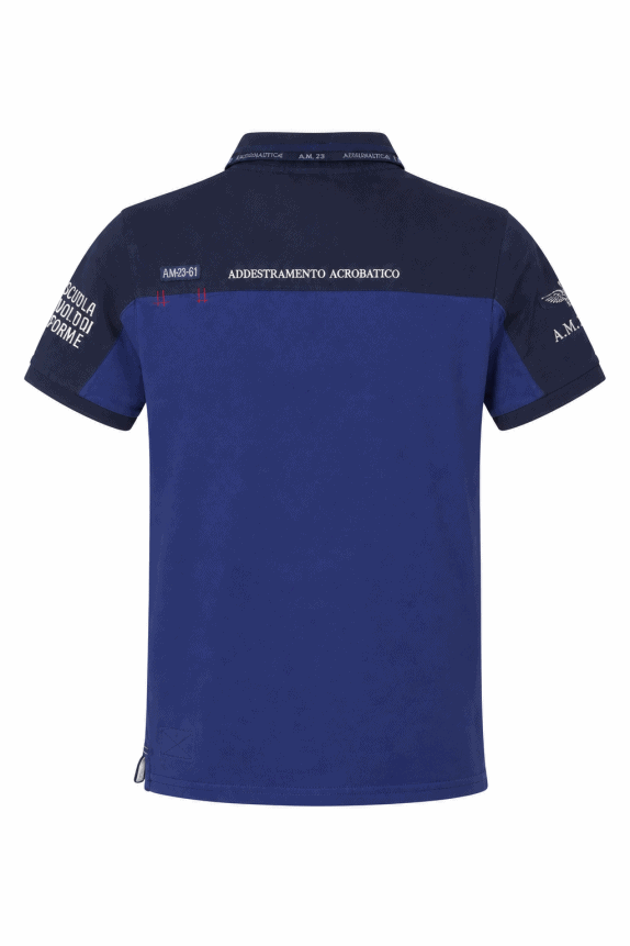 AERONAUTICA MILITARE POLO SHIRT GRAPHIC NAVY MEN PRE OWNED S/M