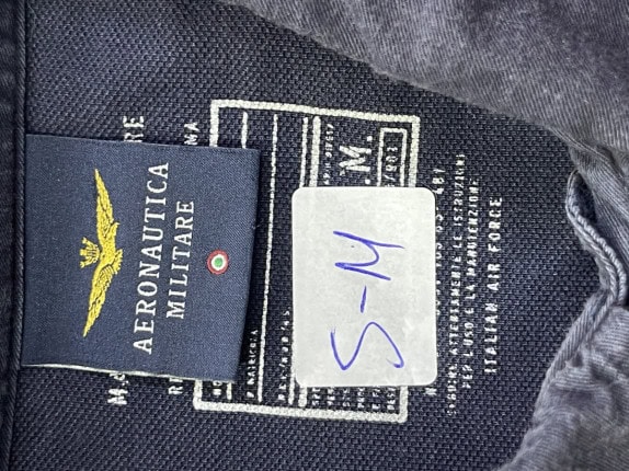 AERONAUTICA MILITARE POLO SHIRT GRAPHIC NAVY MEN PRE OWNED S/M