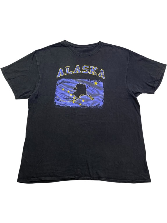 T-SHIRT ALASKA STATE BIG LOGO NERA UNISEX XL