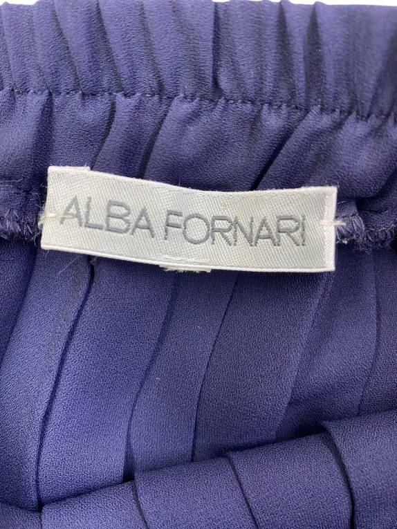 ALBA FORNARI SKIRT PLEATED VINTAGE LOGO BLUE WOMEN L