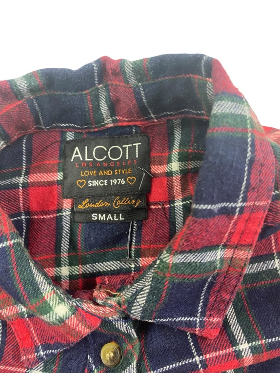 ALCOTT Plaid Shirt Casual Red-Blue Women’s S