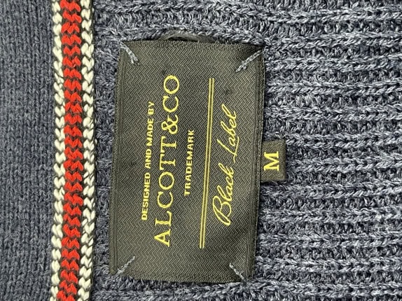 ALCOTTO ΠΛΕΚΤΗ ΖΑΚΕΤΑ ΚΟΥΜΠΩΤΗ ΜΠΛΕ ΑΝΤΡΙΚΟ PRE OWNED M