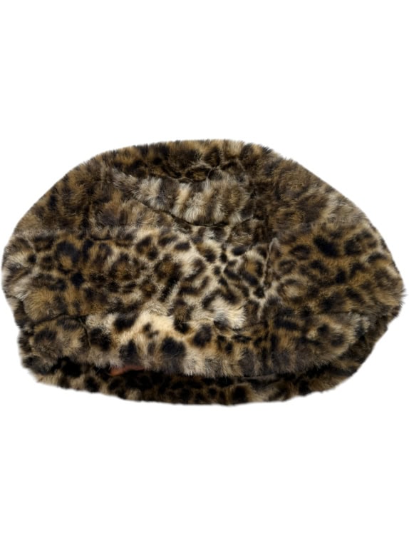 ALESSANDRA BACCI ΚΑΠΕΛΟ BERET FAUX FUR LEOPARD PRINT ΚΑΦΕ ΓΥΝΑΙΚΕΙΟ ONE SIZE