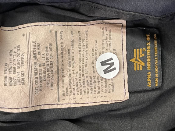 1980s ALPHA INDUSTRIES JACKET ARCHITECTURAL BLACK MEN PRE OWNED M