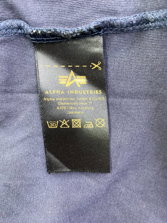 ALPHA INDUSTRIES T-SHIRT LOGO VINTAGE BLU SCURO UOMO L