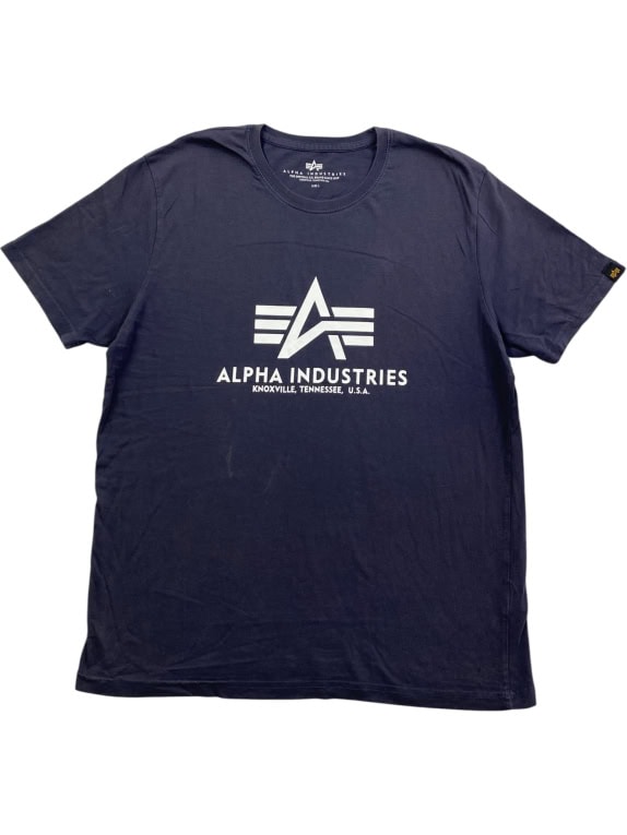 ALPHA INDUSTRIES T-SHIRT LOGO VINTAGE BLU SCURO UOMO L