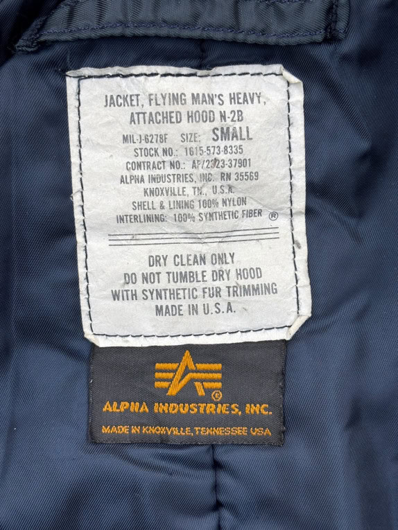 ALPHA INDUSTRIES ΤΖΑΚΕΤ ΠΙΛΟΤΟΥ VINTAGE NAVY ΑΝΤΡΙΚΟ PRE OWNED S