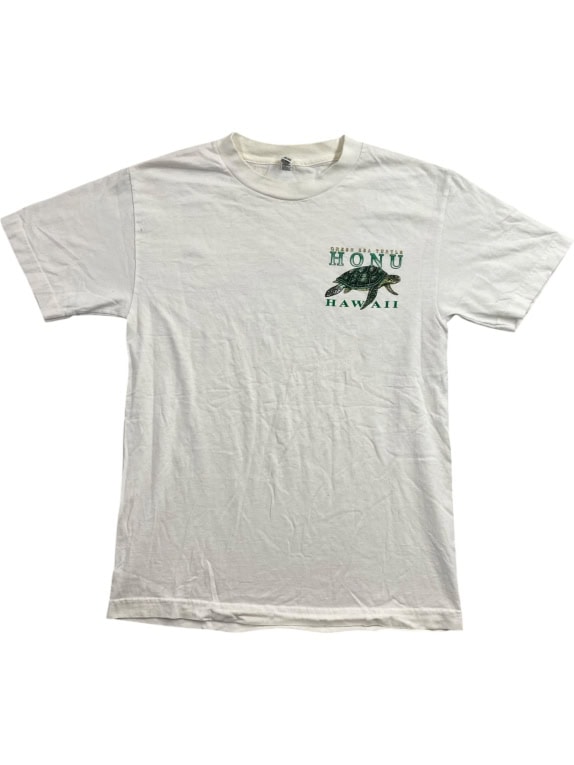 ALSTYLE T-SHIRT HONU HAWAII VINTAGE WHITE UNISEX M pre-owned