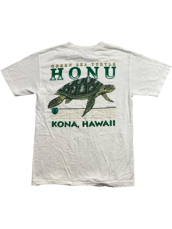 ALSTYLE T-SHIRT HONU HAWAII VINTAGE WHITE UNISEX M pre-owned