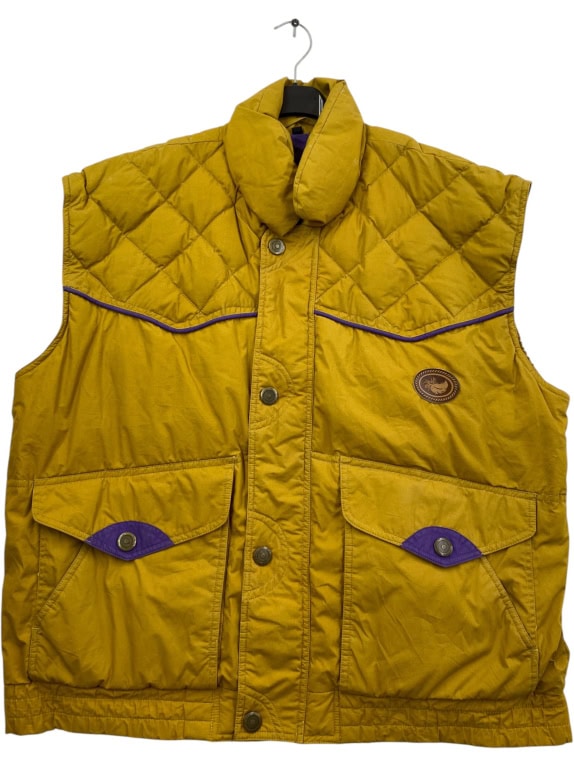 QUILTED PUFFER VEST MUSTARD YELLOW UNISEX L