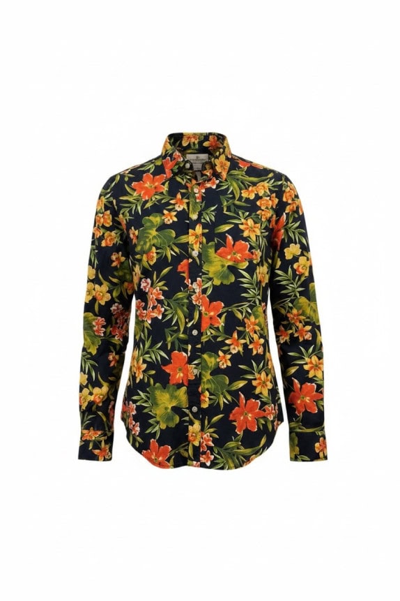 AMERICAN EAGLE ΟΥΠΕΡΤΕΡΣ ΠΟΥΚΑΜΙΣΟ FLORAL ΜΑΥΡΟ ΑΝΔΡΙΚΟ PRE OWNED M