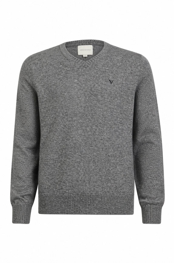 AMERICAN EAGLE SWEATER MELANGE GREY MEN PRE OWNED S