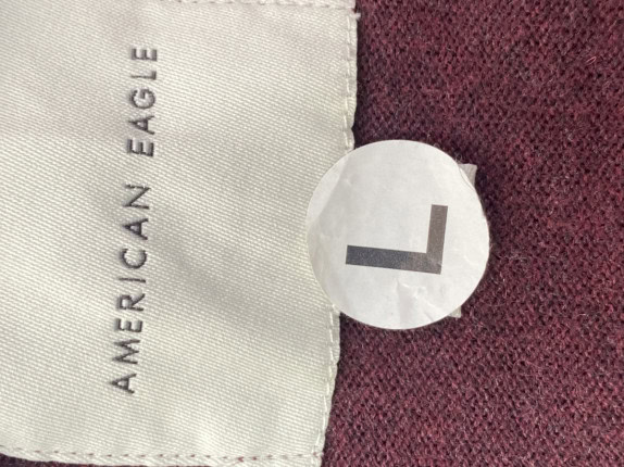 AMERICAN EAGLE ΠΟΥΛΟΒΕΡ V NECK MINIMAL BORDEAUX ΑΝΤΡΙΚΟ PRE OWNED L