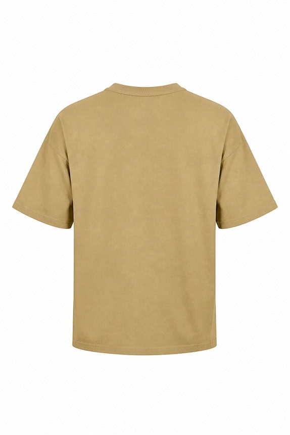 MEN T-SHIRT BEIGE UNISEX PRE OWNED L