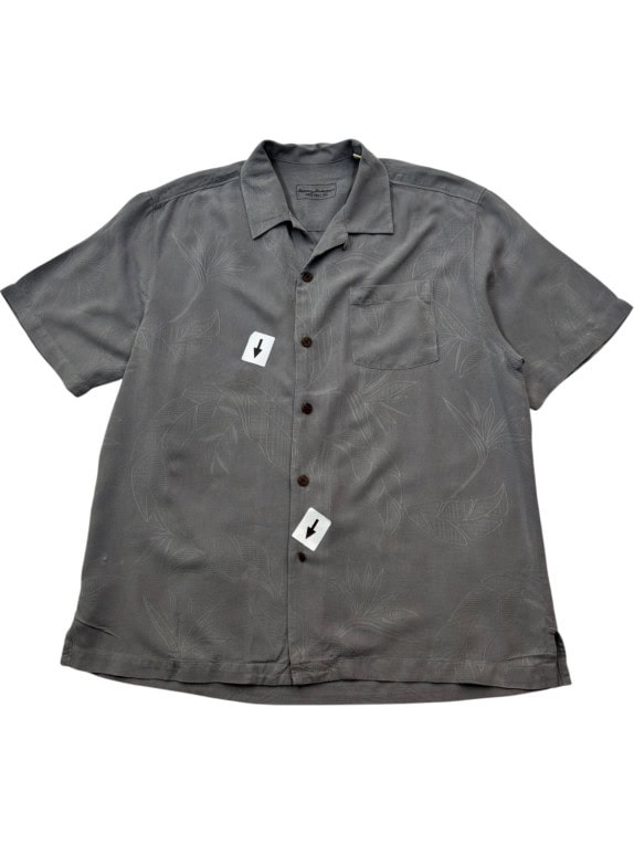 BRAINWASHED CAMICIA HAWAIIAN MINIMAL GRIGIO UOMO PRE OWNED L