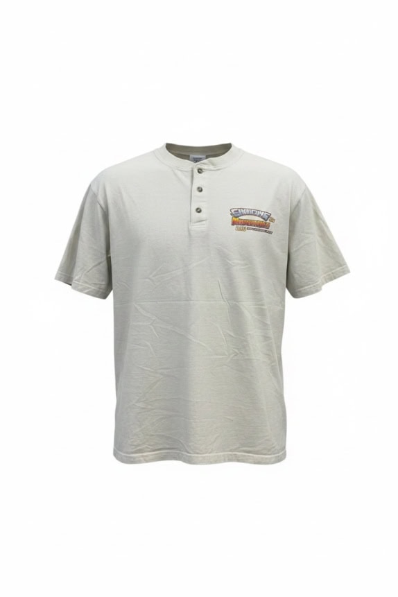 Anvil Cotton Deluxe Henley T-Shirt Swinging Nationals 2009 Bianco Unisex XL
